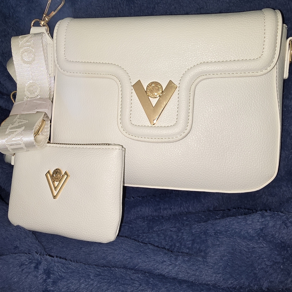 Valentino Orlandi White and Gold Crossbody Bag